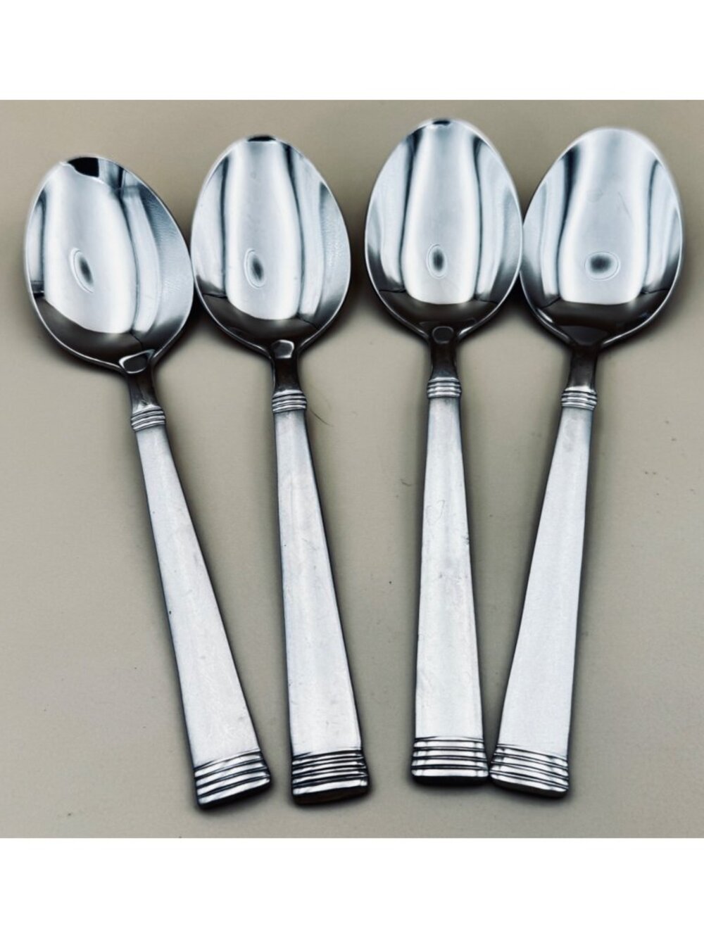 4 Wallace Stainless NAPOLI FROST Oval Soup Spoons 18/10 Flatware Set